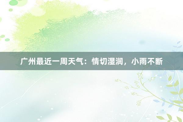 广州最近一周天气：情切湿润，小雨不断